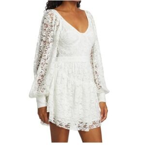 LoveShackFancy Alela Embroidered Lace Mini Dress Size 6